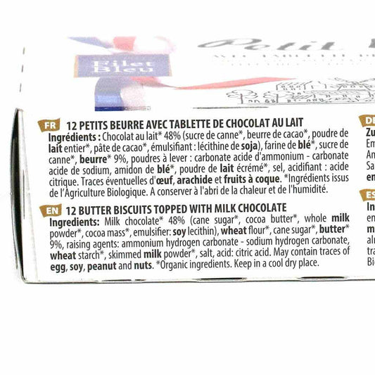 Filet Bleu - Organic Petit Beurre Biscuits with Milk Chocolate,  Box