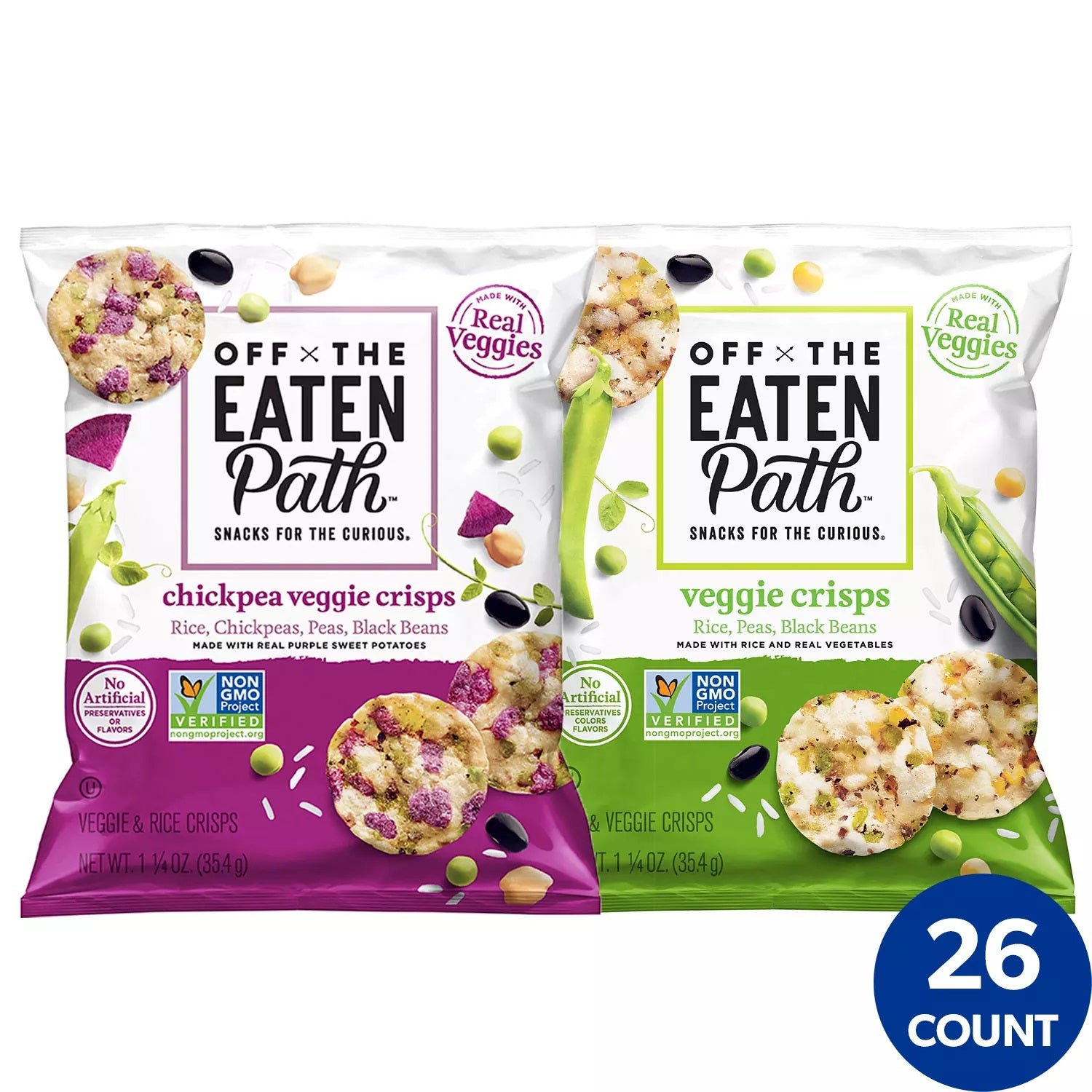 Off The Eaten Path Veggie Crisps Mix 2 Flavor Variety Pack (26 Ct.)