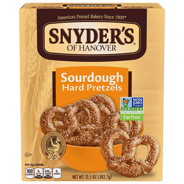 Snyders of Hanover Pretzels, Sourdough Hard Pretzels,  Box (Pack of 12)