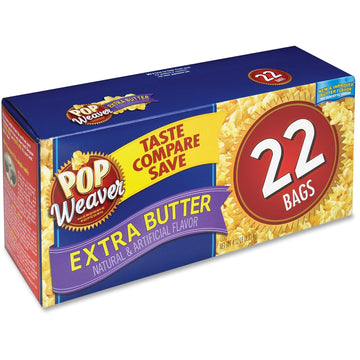 Pop Weaver Microwave Popcorn Extra Butter ,22 Ct