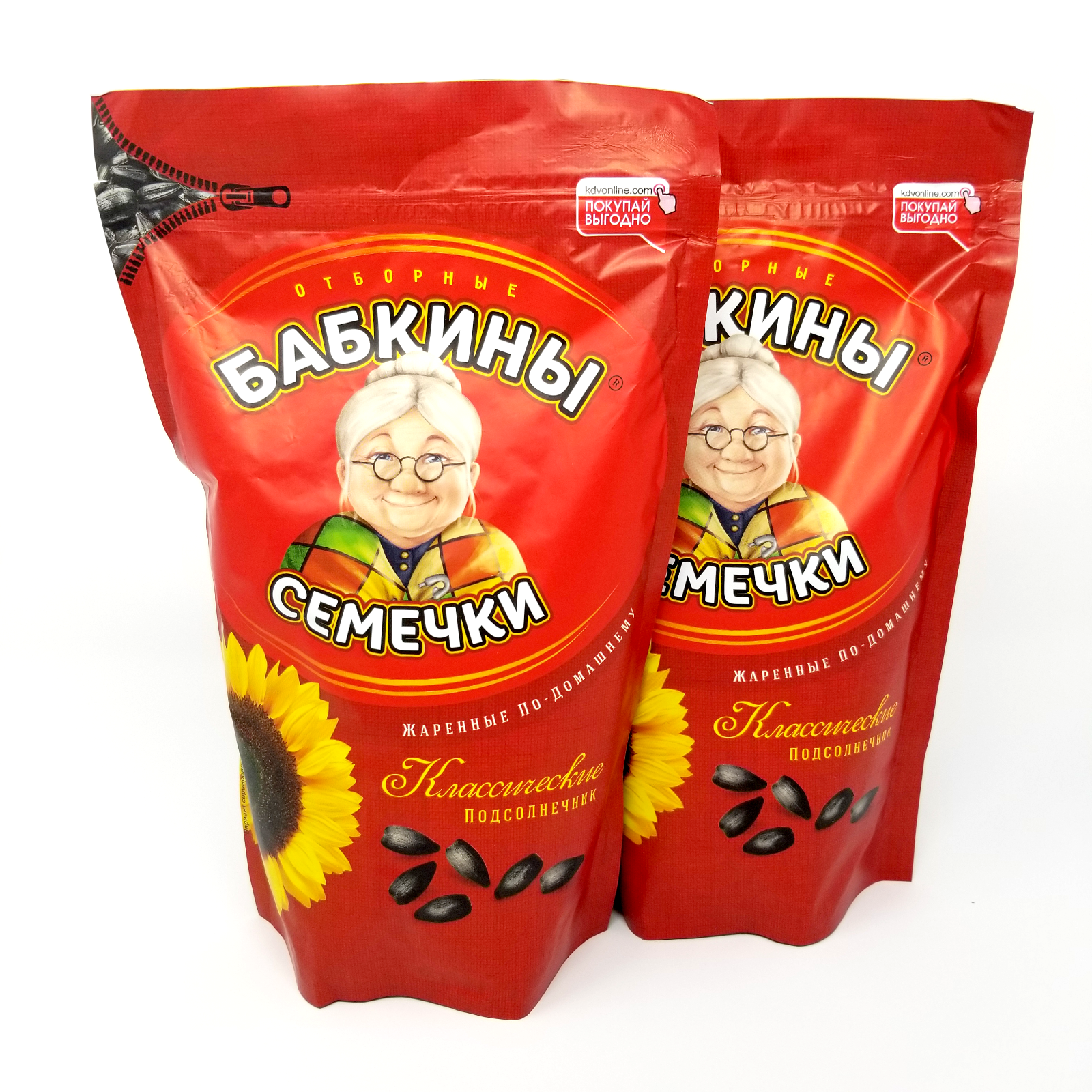 [PACK of 2] Russian BABKINI Roasted Sunflower Seeds Unsalted 500 gr