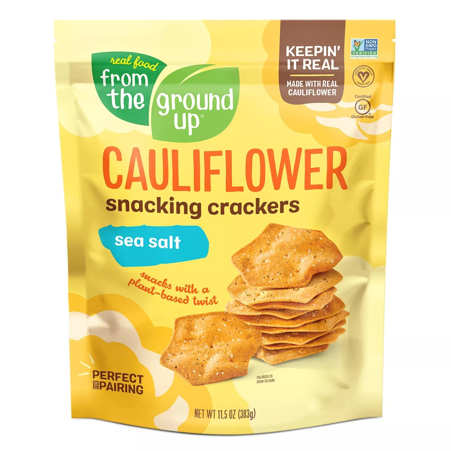 Real Food From The Ground Up Cauliflower Sea Salt Snacking Crackers