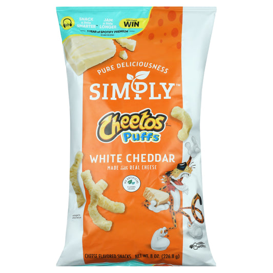 Simply Cheetos Puffs Cheese Flavored Snacks, White Cheddar