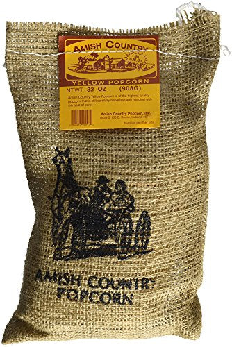 Amish Country Yellow Popcorn in Burlap Sack