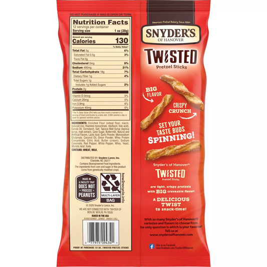 Snyder's of Hanover Seasoned Pretzel Twists, 4-Pack . Bags