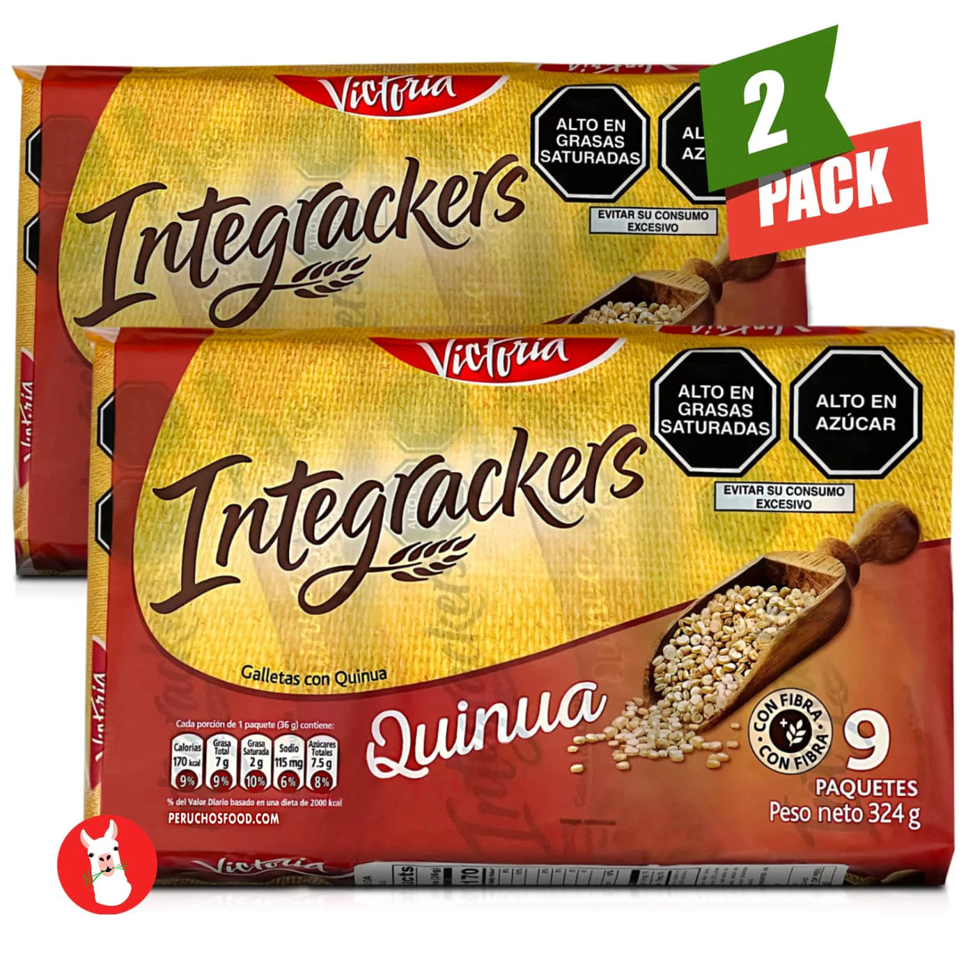Victoria Integrackers Galletas Quinua 9 Units | Peruvian Quinoa Cookies