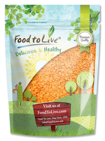 Red Split Lentils- Dry Beans, Kosher, Raw, Bulk – by Food to Live