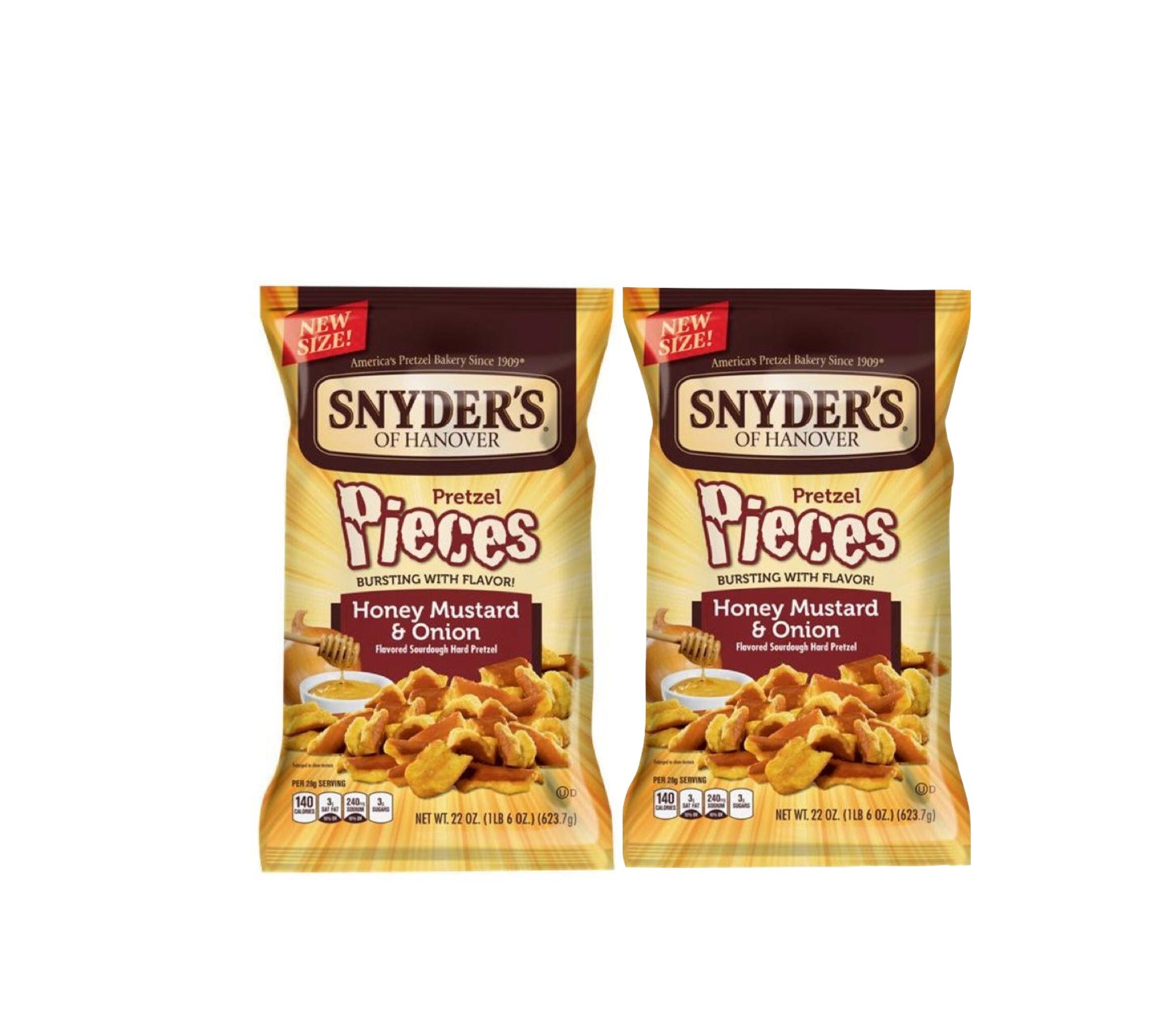 Snyder's of Hanover Quality Pretzel Pieces with Honey Mustard & Onion Flavor, New Size ( Each Pack) (Pack of 2)