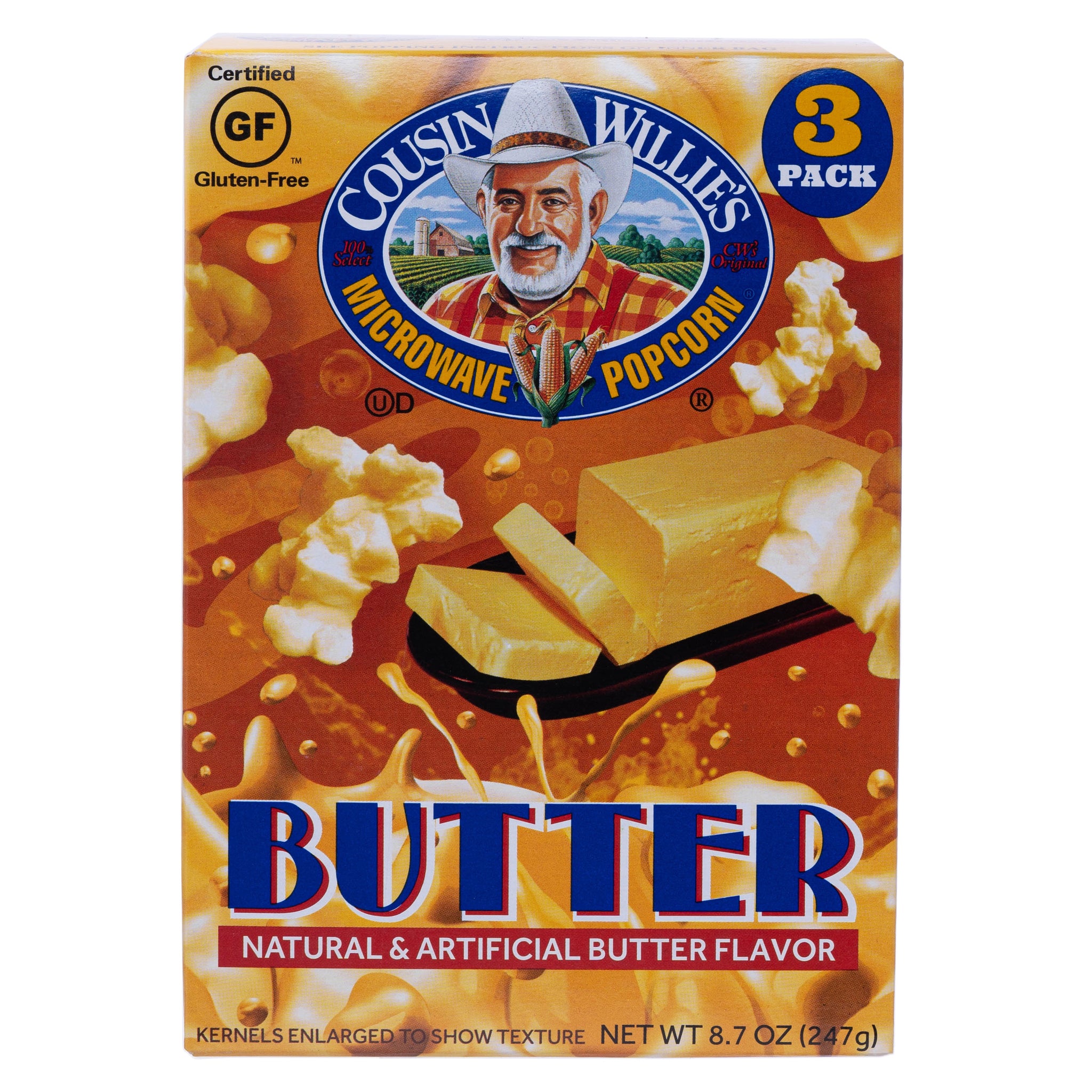 Cousin Willie’s Butter Microwave Popcorn, 2.9 oz