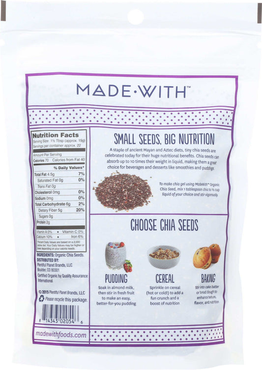 Made With Organic Black Chia Seeds -- 6 Per Case