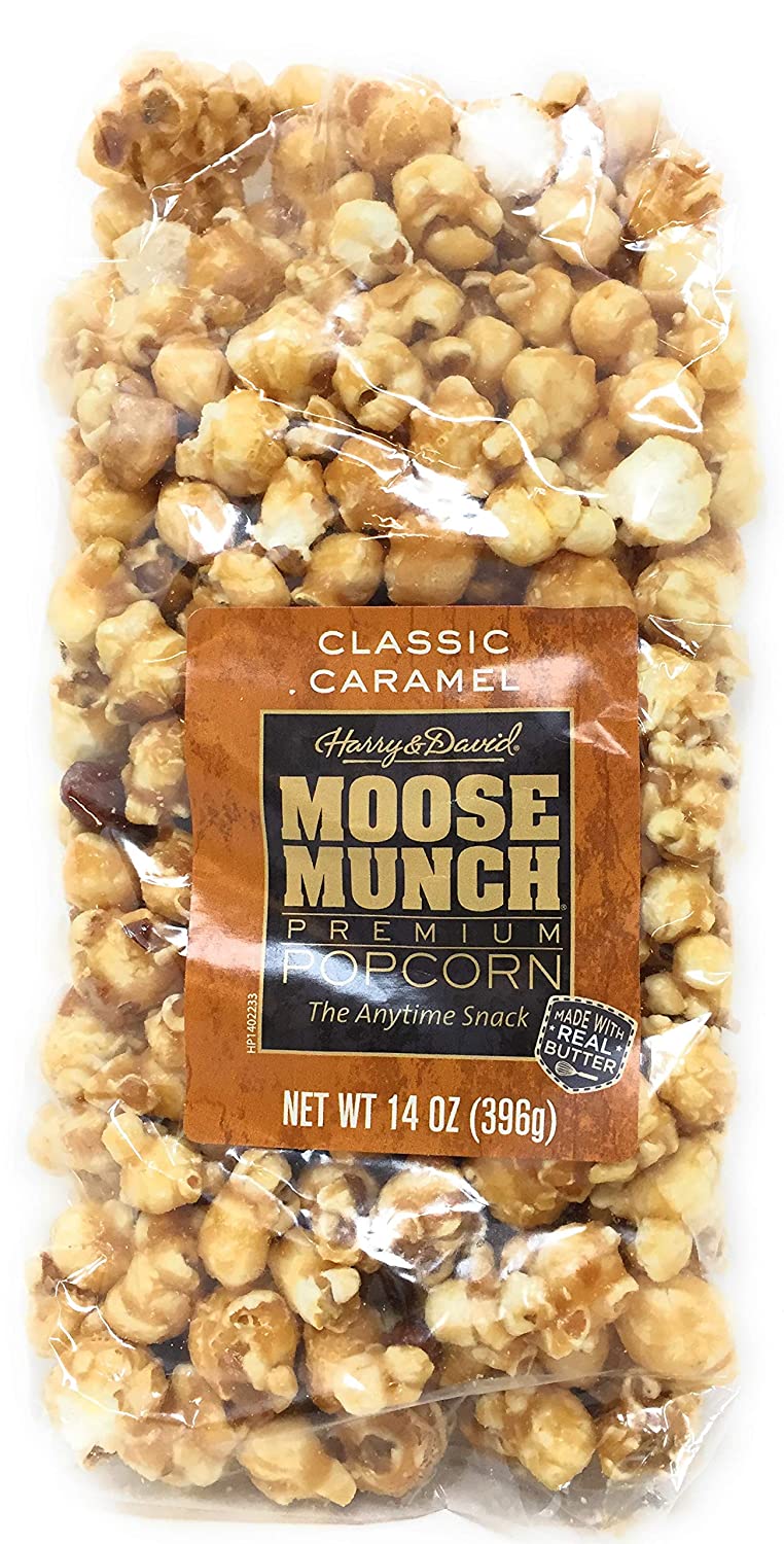 Harry & David, Moose Munch Gourmet Popcorn, Classic Caramel with Almonds Cashew Nuts