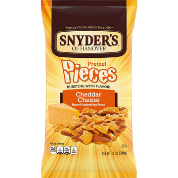 Snyders of Hanover Pretzel Pieces, Cheddar Cheese, 12 Ounce