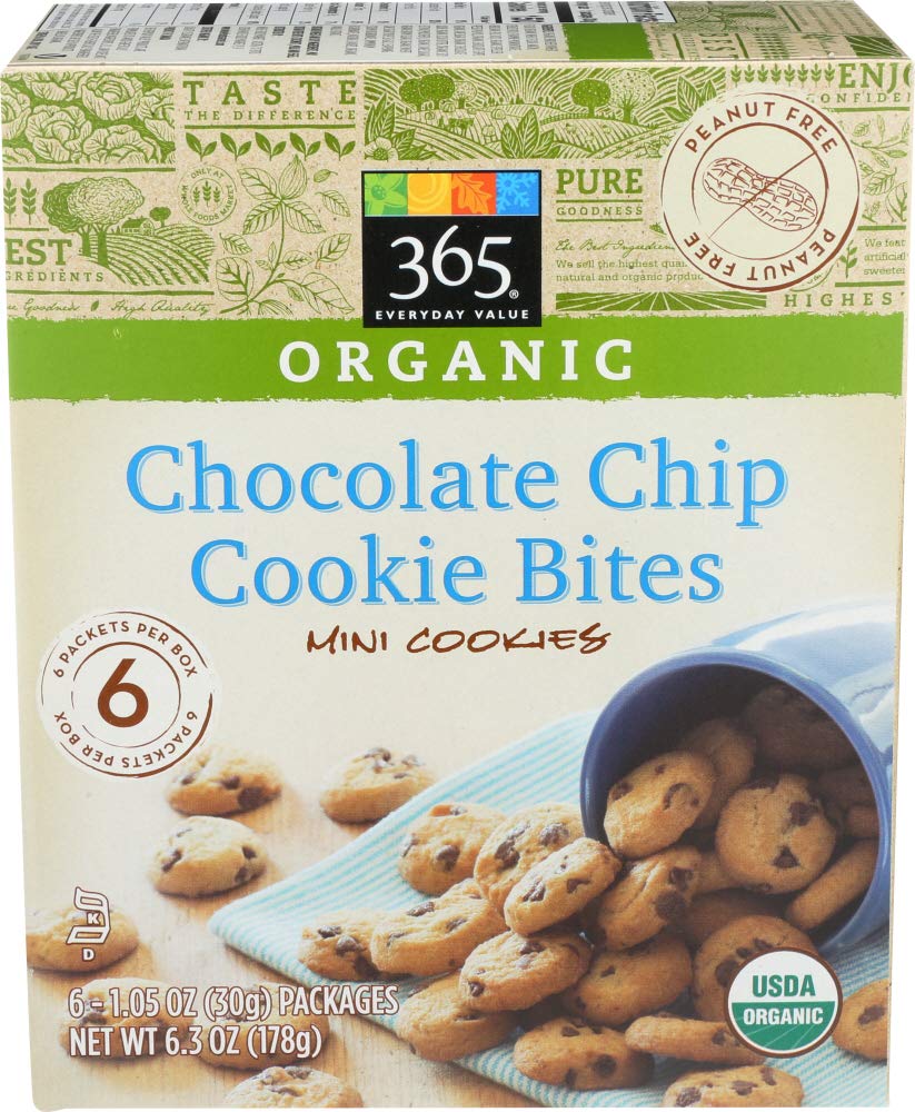 365 by Whole Foods Market, Cookie Chocolate Chip Mini Organic, 6 Pack