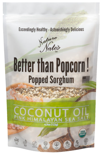 Popped Sorghum Organic Coconut Oil & Pink Himalayan Sea Salt