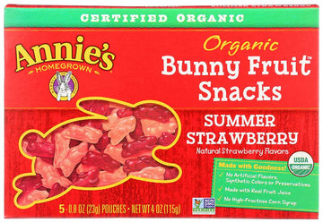 Annies Homegrown Organic Summer Strawberry Bunny Fruit Snacks,  -- 10 Per Case