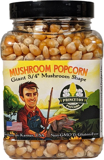 Mushroom Popcorn Kernels by Princeton Popcorn – Farm Grown, Non GMO, Gluten Free UnPopped, Ball Shaped, Old Fashion Popcorn – Pops Extra Large, Popping Corn for Air Popper & Stovetop