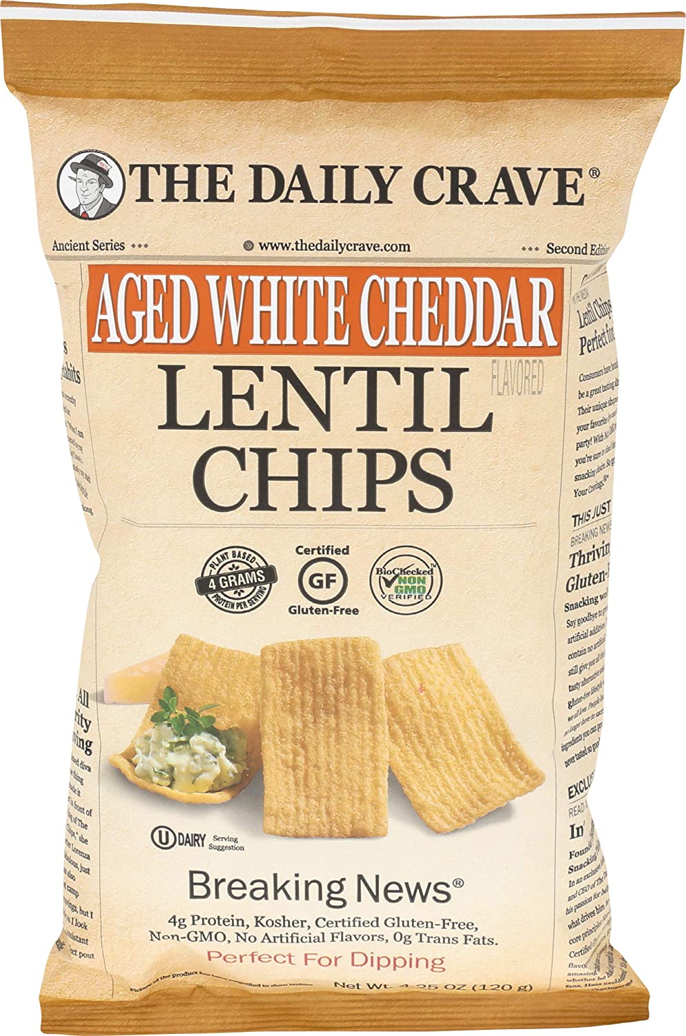 The Daily Crave, Lentil Chips Aged White Cheddar