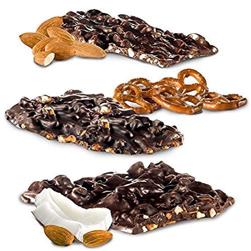 Bark thins mix of three bags. Almond, Coconut and pretzel