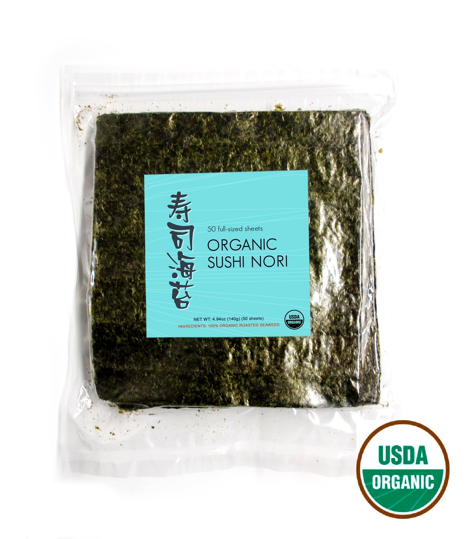 Kettle and Spoon USDA Organic Premium Sushi Nori, 50 Sheets