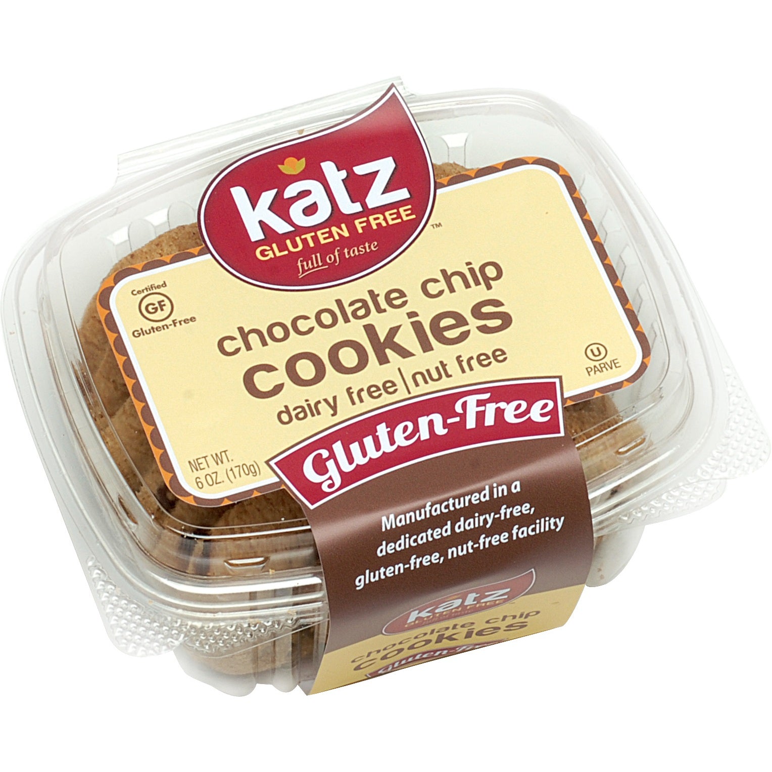 Katz Gluten Free Chocolate Chip Cookies | Dairy, Nut and Gluten Free | Kosher (6 Ounce)