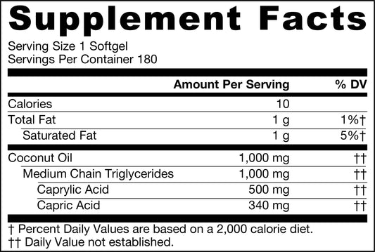 Jarrow Formulas MCT Oil Softgels 1000mg  Softgels