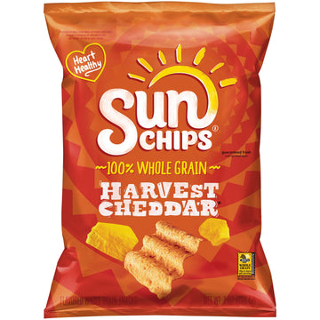 SunChips Harvest Cheddar Flavored Whole Grain Snacks, Bag