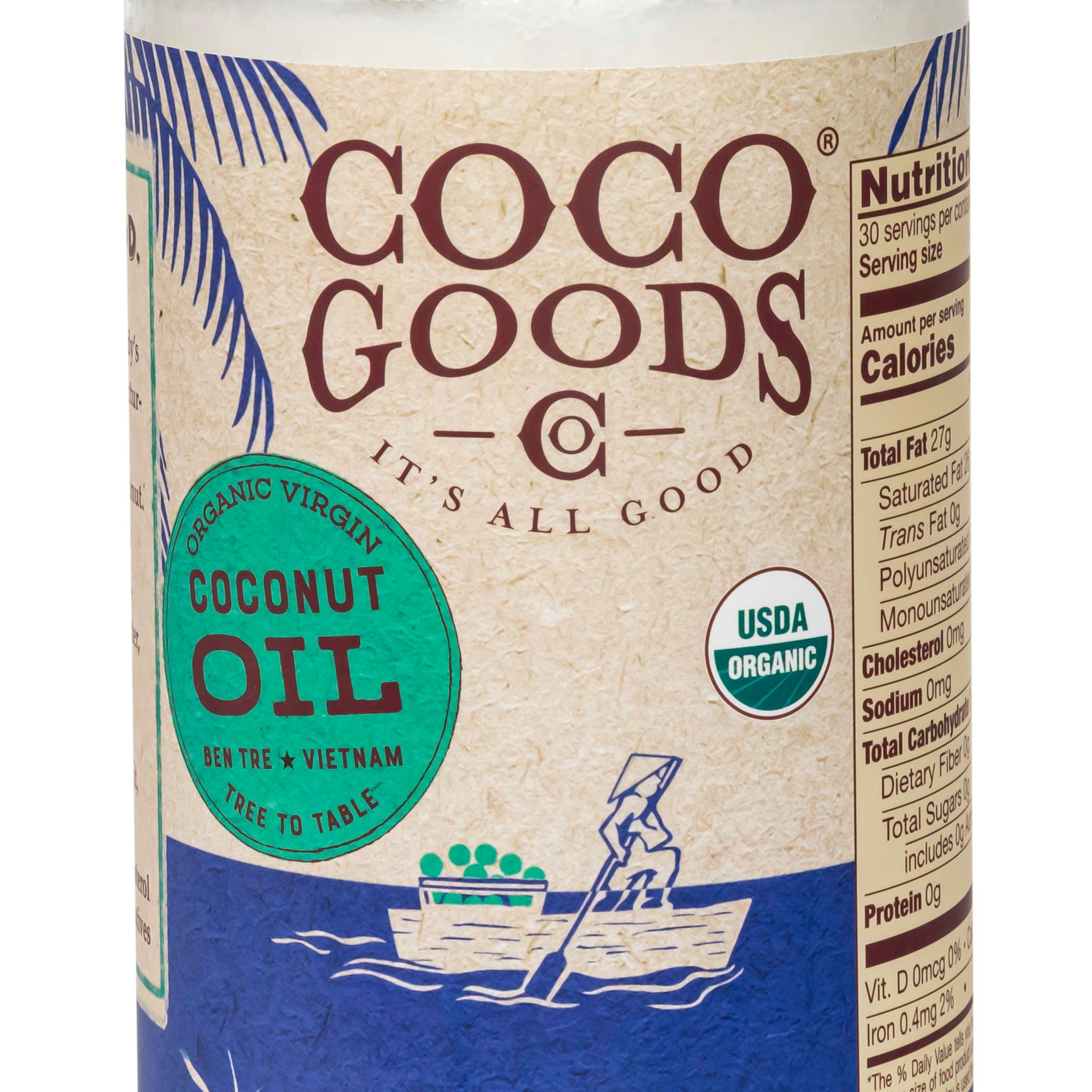CocoGoods Co Single Origin Organic Extra Virgin Coconut Oil, Cold-Pressed , PET Jar
