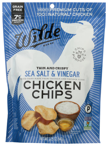 Wilde Snacks Thin And Crispy Chicken Chips, Sea Salt & Vinegar