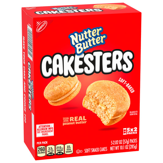 NUTTER BUTTER Cakesters Soft Snack Cakes, 5 -  Snack Packs