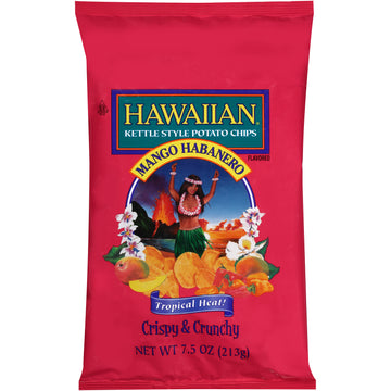 Hawaiian Kettle Style Crispy & Crunchy  Flavored Potato Chips 7.5 Oz.