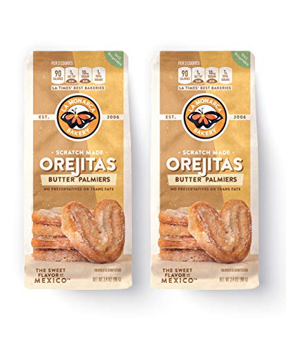Orejitas - Flaky and Crunchy Mini Palmiers made with Real Butter and Lightly Dusted with Sugar (2 bags ) - La Monarca Bakery
