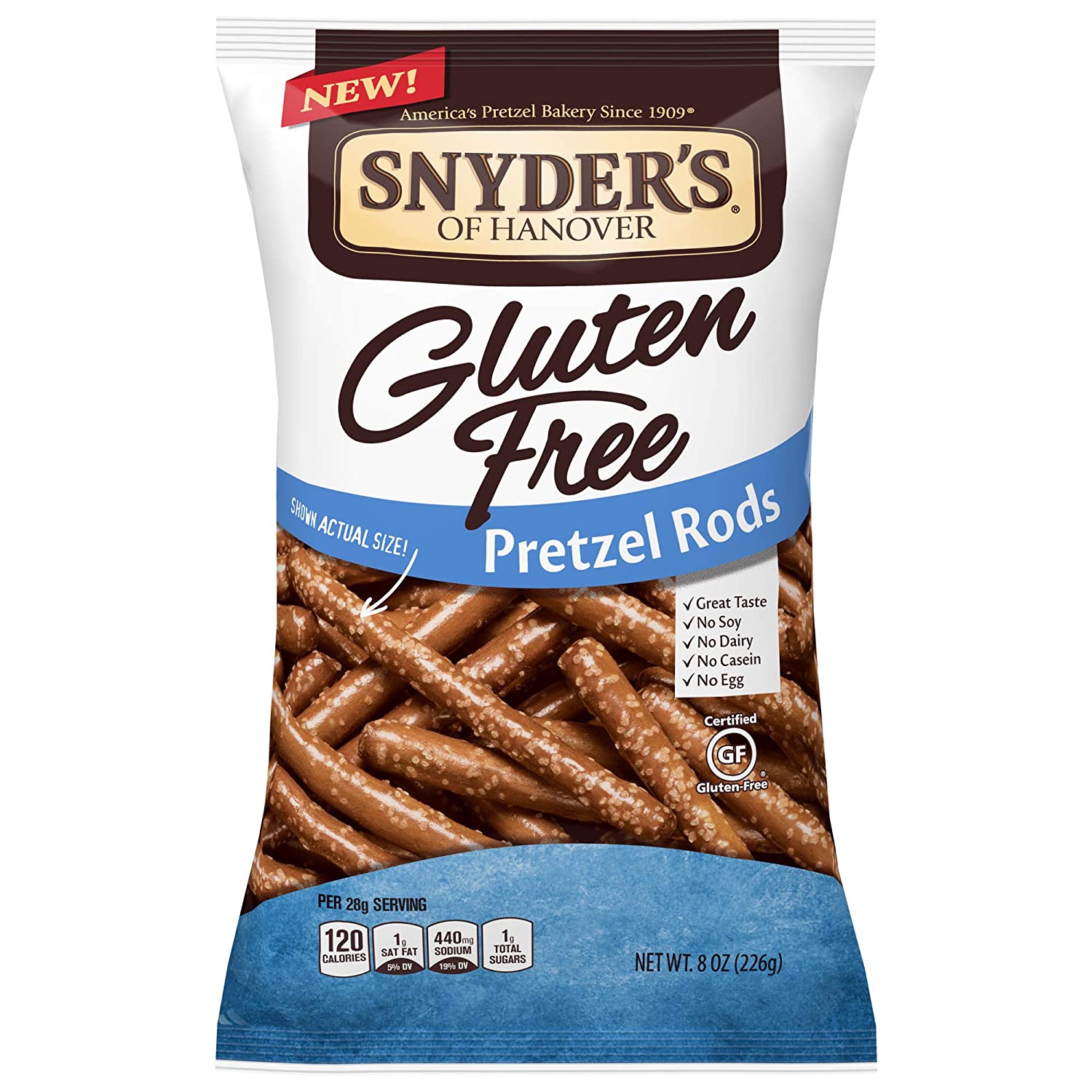 Snyders of Hanover Pretzels, Gluten Free Rods,  (Pack of 12)