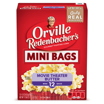 Orville Redenbacher's Movie Theater Butter Microwave Popcorn, Mini Bags, 12 Ct