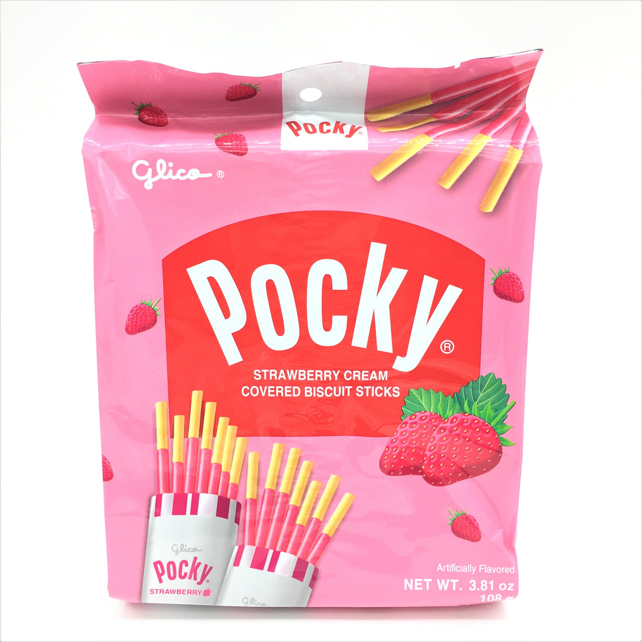 Glico Pocky Strawberry Cream Covered Biscuit Sticks 9 Packs